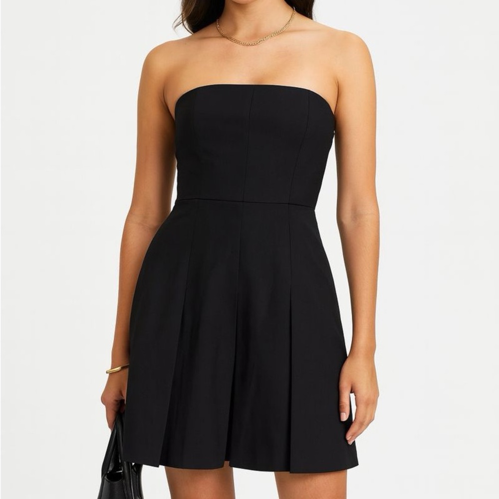Theory Hallenie Strapless A-Line Dress – Black | Size 6